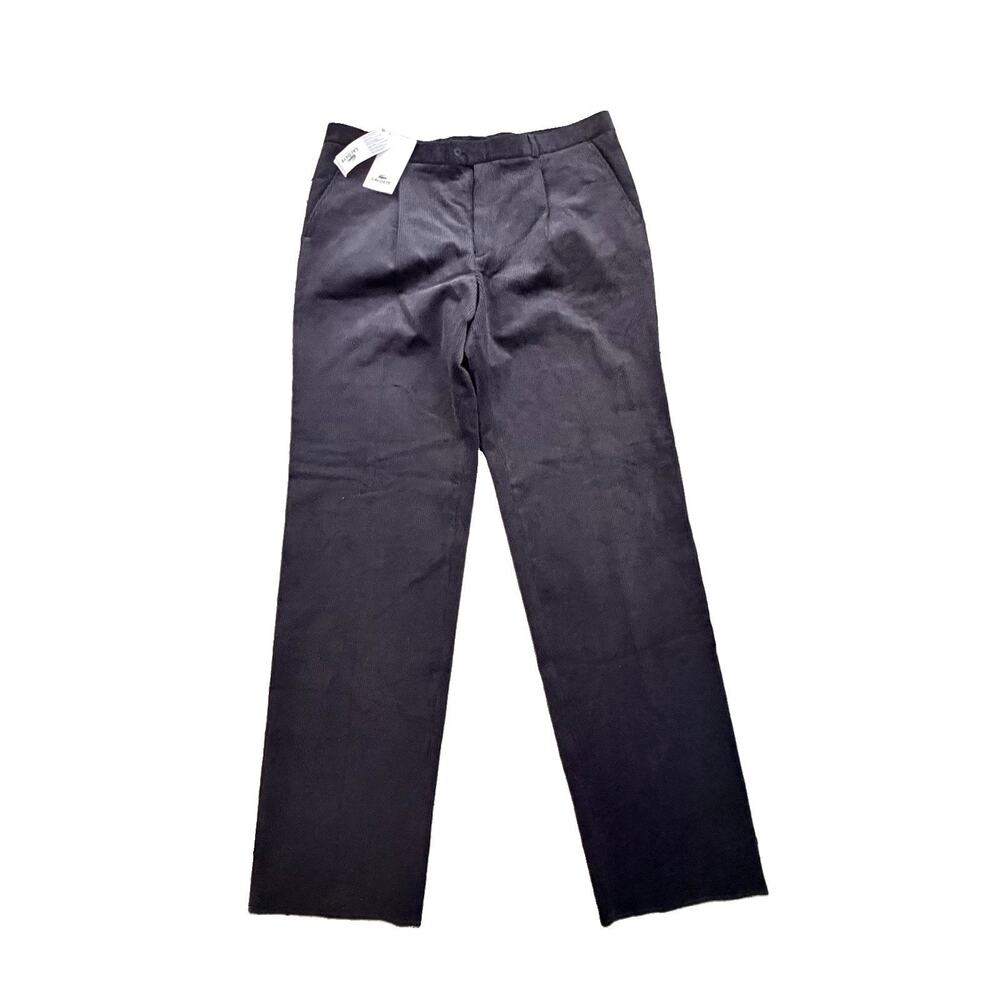 New LACOSTE Men's Dark Navy Corduroy Pants Stretch Size 40 Preppy NWT Tall